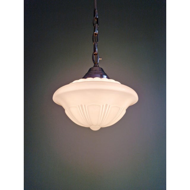 Art Deco Pendant Light in White Opaline from Philips, 1930s For Sale - Image 10 of 14