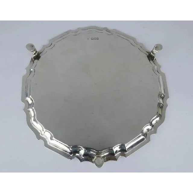 Charles Stuart Harris Footed Sterling Silver Tray 10" Diameter For Sale In Denver - Image 6 of 7