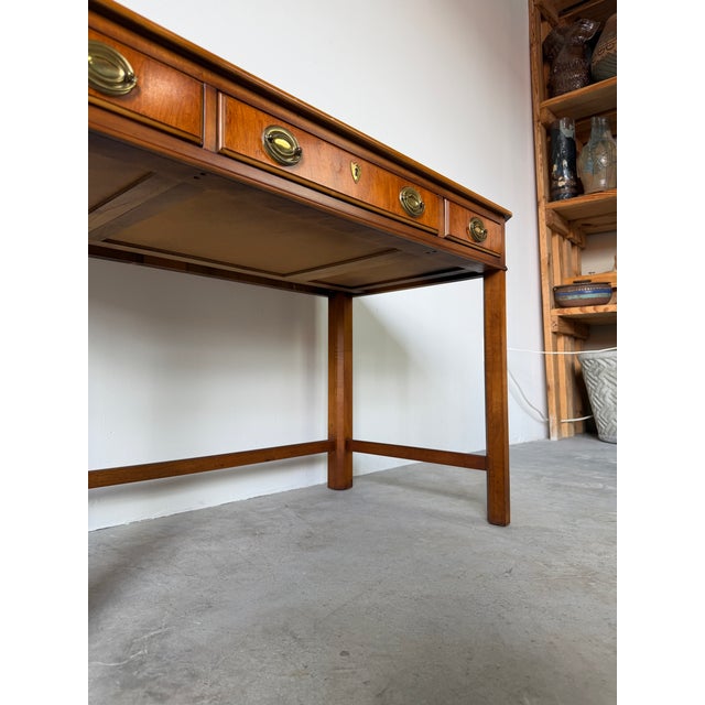 Vintage Drexel Traditional Writing Desk With Brass Handles For Sale - Image 13 of 18