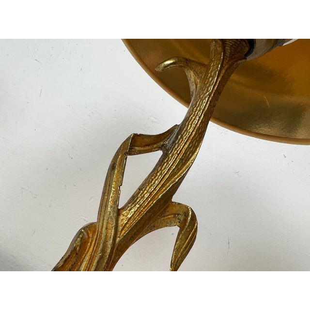 Black Art Nouveau Style Brass Foliage Table Lamps France 1950s, Set of 2 For Sale - Image 8 of 18