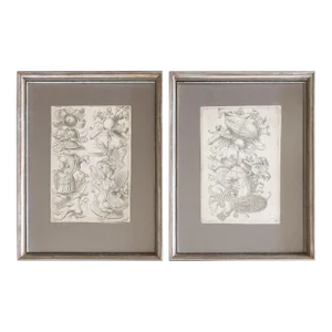Custom Framed Antique Italian Neoclassical 1553 Engravings by Antonio Lafreri - Set of 2