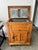 American Vintage 1910s Alaska Ice Box Wood Cabinet With Carved Details For Sale - Image 3 of 10