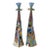 Robert Lipnick Candlestick Holders 1994 Signed Hand Painted Pottery Postmodern For Sale