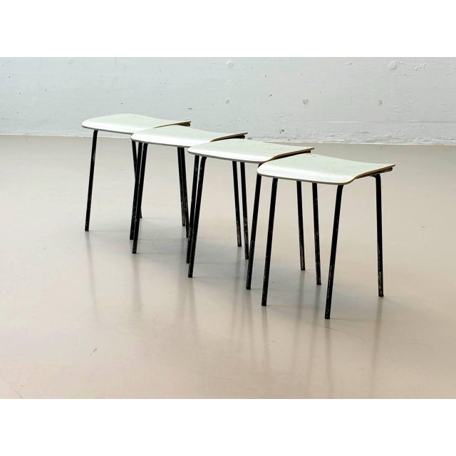 Vintage Kelko Table Set with Four Stools, Switzerland, 1960s, Set of 5 For Sale - Image 16 of 18