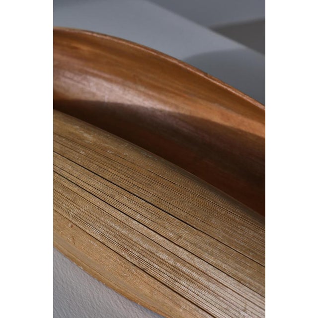 Wood Palm Serving Bowls with Teak Handles from Illums Bolighus, Denmark, 1950s, Set of 2 For Sale - Image 7 of 15