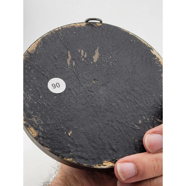 Religious Rare One Of Kind Antique Jesus & Mary Wall Hanging Bronze & Green Marble Plaques For Sale - Image 3 of 12