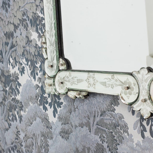 Large 19th C. Venetian Reverse Etched Mirror With Original Beveled Mirror Plate For Sale - Image 17 of 18
