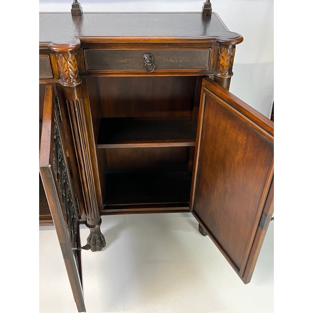 Theodore Alexander Attributed Regency Revival Leather-Top Sideboard With Gallery For Sale - Image 12 of 17