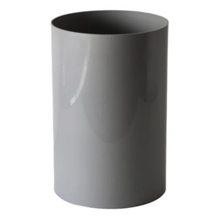 Kartell Tall Cylindrical Gray Wastebasket Vintage For Sale