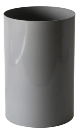 Kartell Tall Cylindrical Gray Wastebasket Vintage