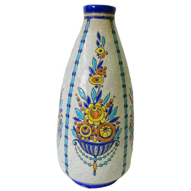 1930s Charles Catteau Boch Freres GrÃ¨s Keramis Vase For Sale - Image 10 of 10