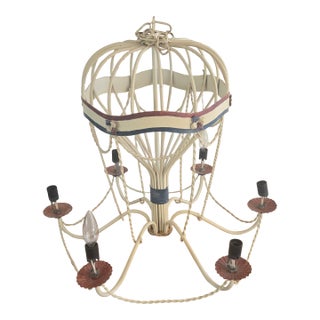 Late 19th Century Gilt Iron Hot Air Balloon Chandlier For Sale