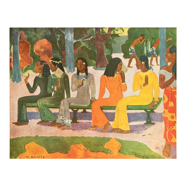 1949 After Paul Gauguin "The Market (Ta Matete)", First Edition Offset Lithograph For Sale
