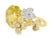 Add elegance and color to your collection with this 18K tri-color gold floral ring, featuring a natural cabochon lemon...
