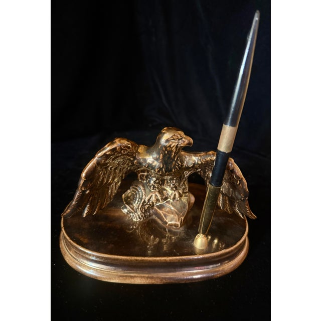 Ceramic Mid 20th Century Eagle Desk Pen Stand For Sale - Image 7 of 12