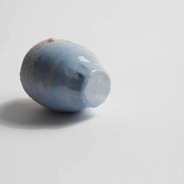 Ceramic Blue Pink Mini Vase by Anja Marschal For Sale - Image 7 of 11