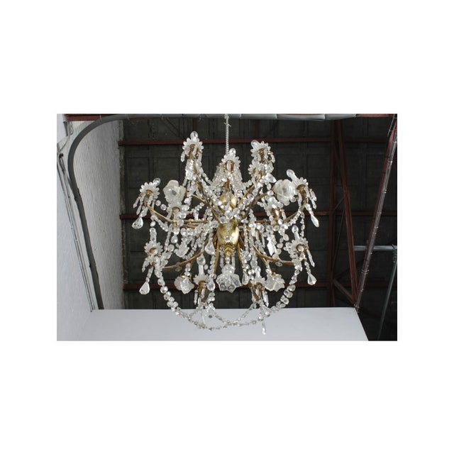 Louis XV Brass & Glass Chandelier, 1890s For Sale - Image 4 of 6