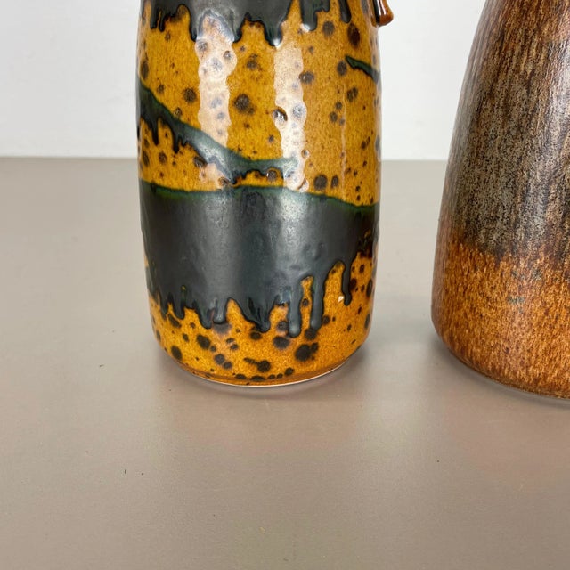 Multi-Color Pottery Fat Lava Vases from Scheurich, 1970s, Set of 2 For Sale - Image 6 of 18