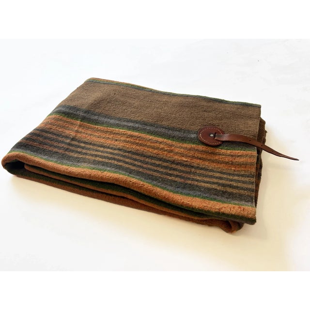 Textile 1900s Antique Striped Wool Horse Blanket For Sale - Image 7 of 9