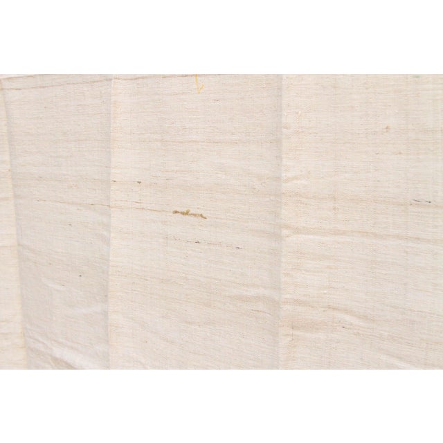 Organic Peace Silk Throw, Oatmeal Stone For Sale - Image 4 of 5