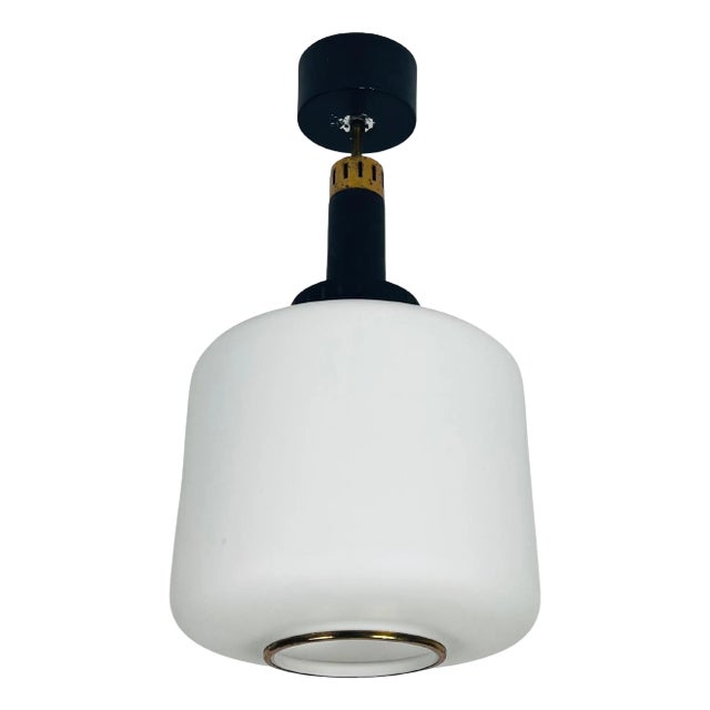 Mid-Century Opal Glass Ceiling Lamp by Stilnovo, Italy, 1960s For Sale