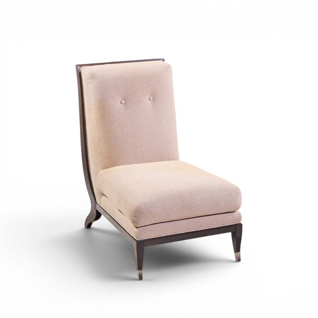 William Switzer Chaise Apollon Collection Armless Slipper Chairs - Pair For Sale - Image 12 of 13