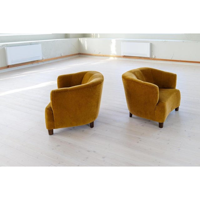 Swedish Art Deco Velvet Chairs, 1940s, Set of 2 For Sale - Image 3 of 17
