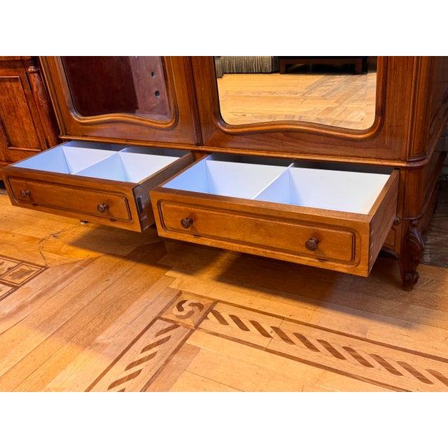 Louis XV Style Mirrored Armoire, Antique For Sale - Image 9 of 12