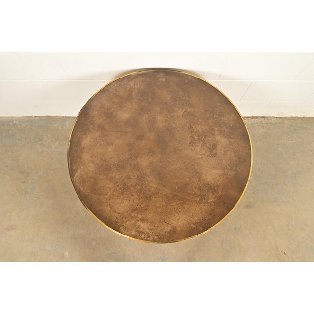 Wood Paul McCobb Irwin Collection Mahogany, Brass, and Cane Leather Top Coffee Table, 1950s For Sale - Image 7 of 9