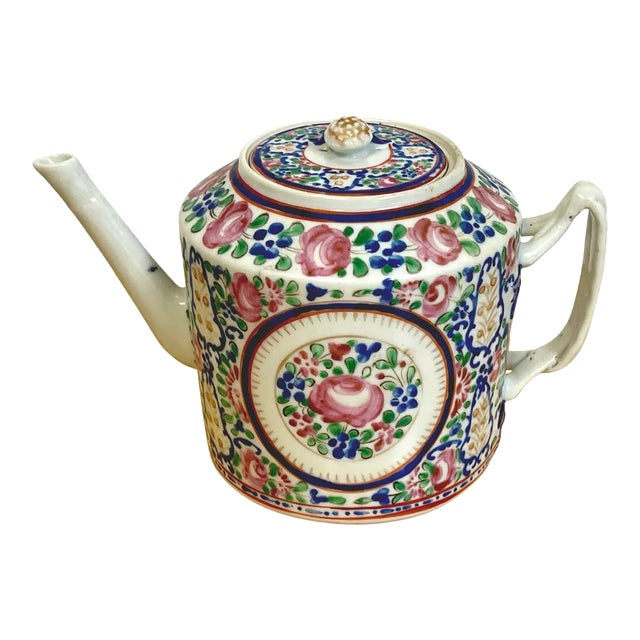 18th C Chinese Export Famille Rose Tea Pot, in the French Taste For Sale
