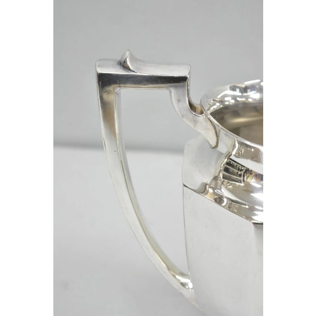 Vintage Art Deco Silver Plated Octagonal Faceted Water Pitcher by Homan Plate For Sale - Image 12 of 16