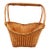 Vintage Wicker Gathering Basket With Wrapped Bamboo Handle For Sale