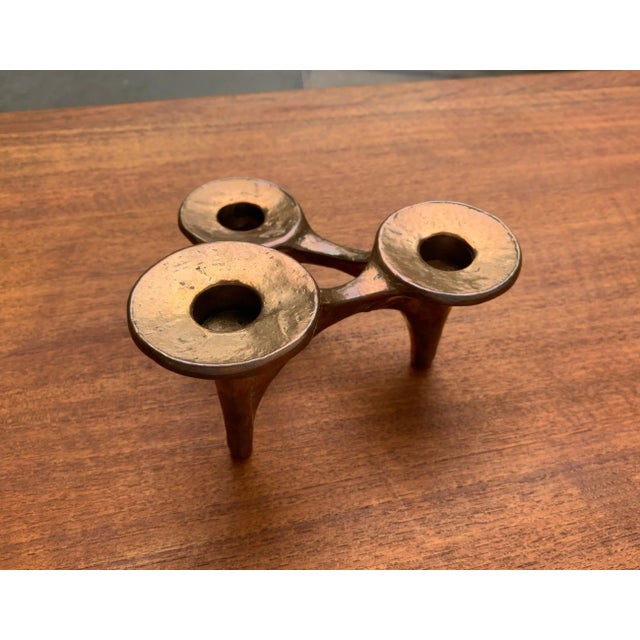 Vintage German Brutalist Metal Candleholder from Harjes For Sale - Image 9 of 18