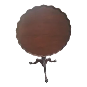 1930s Hand Crafted Mahogany Large Pie Crust Tilt-Top Table With Ball & Claw Feet