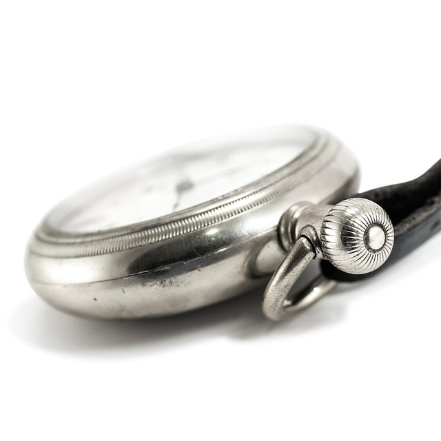 Mid-Century Modern Late 20th Century Vintage j.d. Burritt Brooksville Fla. 59mm Silver Manual Winding Pocket Watch For Sale - Image 3 of 8