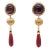 Vintage Signed Napier Limited Edition Faux-Amethyst & Ruby Drop Pierced Earrings - 2 Pieces For Sale