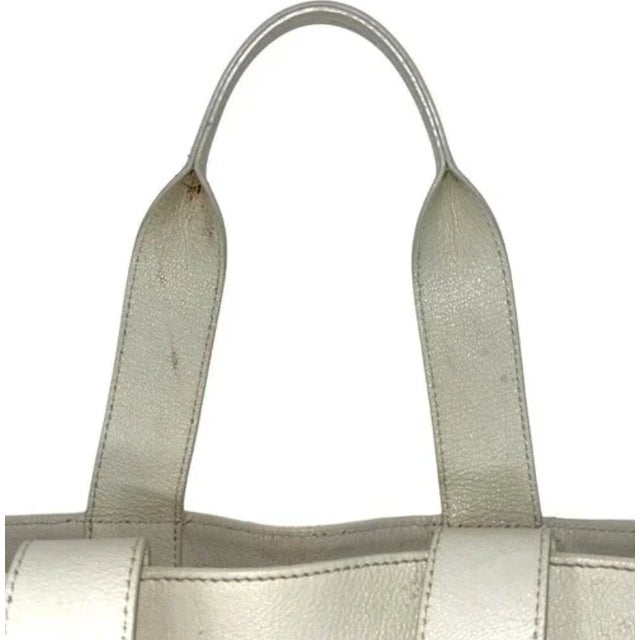 Chanel Ivory Goatskin Perforated Large CC Tote For Sale In Houston - Image 6 of 9