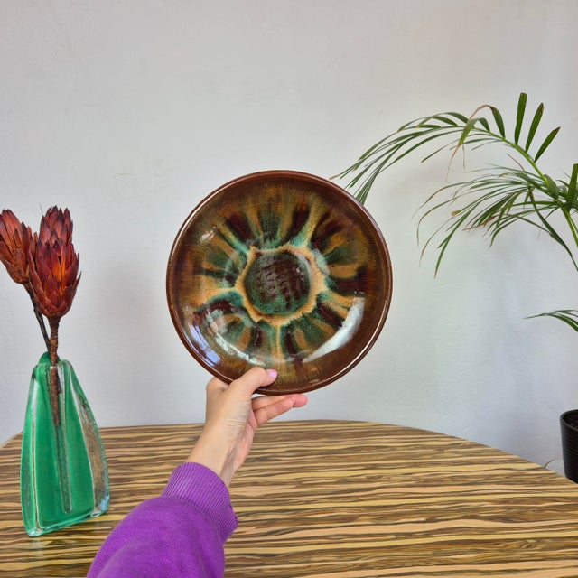 1960s Mid-Century Ceramic Wall Plate from Łysa Góra, Poland, 1960s For Sale - Image 5 of 8