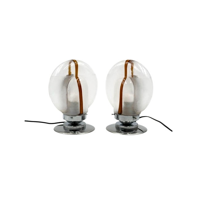Murano Glass Lamps by Toni Zuccheri for Mazzega, Italy, 1970s, Set of 2 For Sale - Image 6 of 10