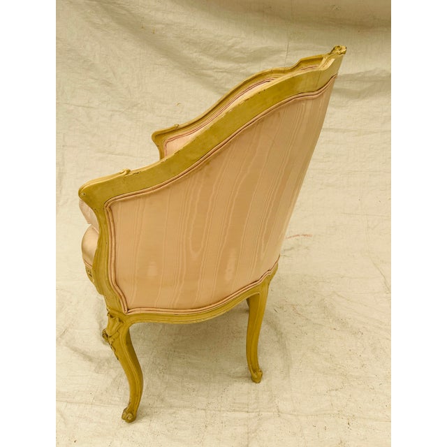 Pink 70's Vintage Louis XV Style French Corner Chair Soft Pink For Sale - Image 8 of 9