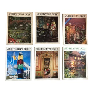 Lot of 6 Vintage Architectural Digest Magazines From 1985-1989 For Sale