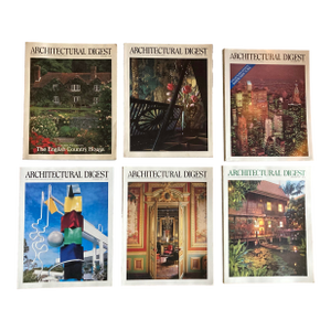 Lot of 6 Vintage Architectural Digest Magazines From 1985-1989