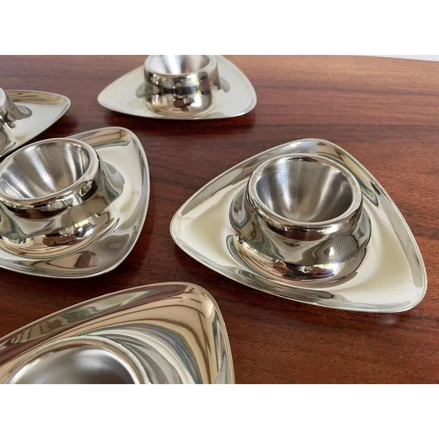 1950s Bauhaus Egg Cups by Prof. Wagenfeld for WMF, Germany, 1950s, Set of 6 For Sale - Image 5 of 8