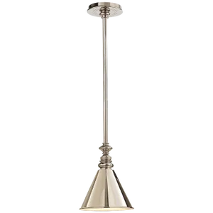 Chapman & Myers for Visual Comfort Signature Boston Pendant in Polished Nickel with Mini Slant Shade