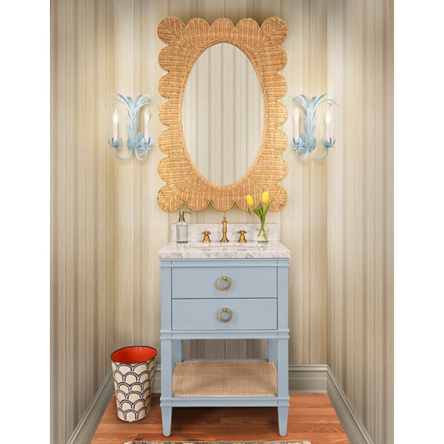 New special order item. Not vintage. Bring coastal charm to any room with the striking Lillian scalloped edge rectangular...