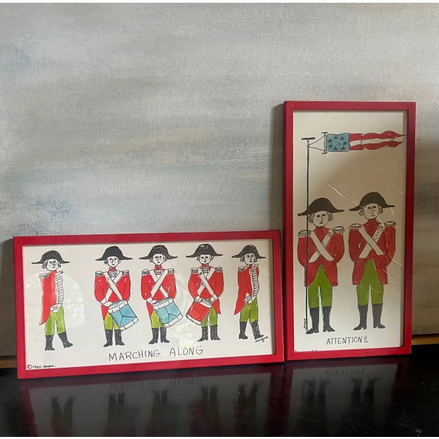 Vintage Jacque Watercolors of Soldiers, Signed, C. 1965 For Sale In San Francisco - Image 6 of 10