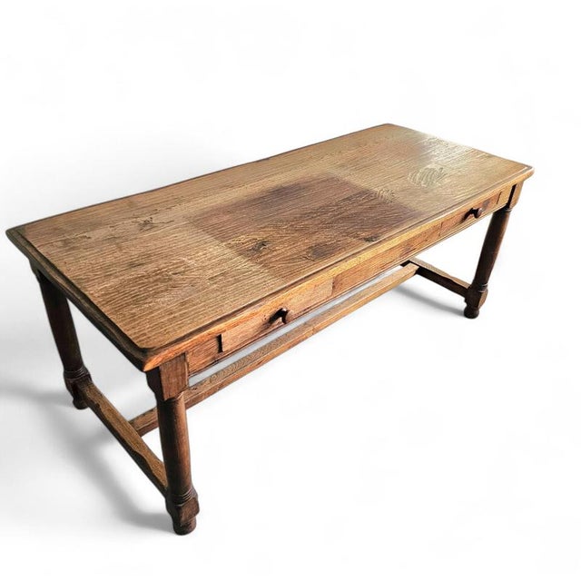 French Oak Dining Table or Desk, 1900s For Sale - Image 9 of 15