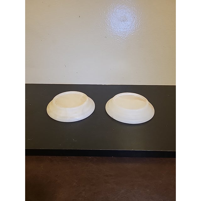 Traditional Restoration Hardware Alabaster Candle Holder Base For Sale - Image 3 of 9