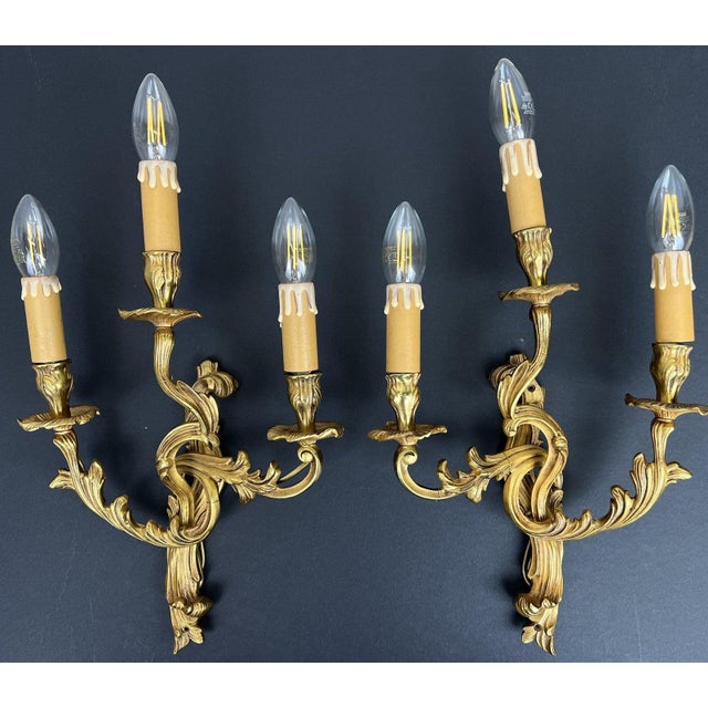 Vintage French Wall Sconces, Set of 2 For Sale - Image 3 of 15