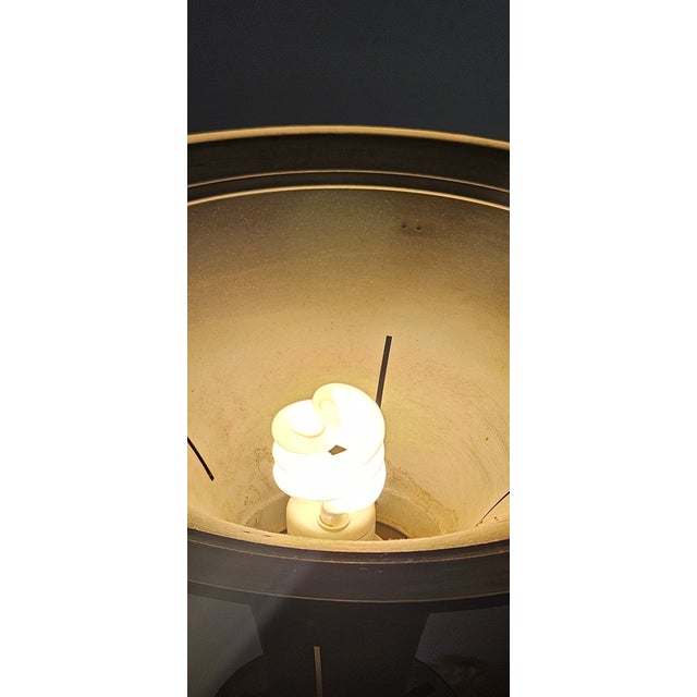1930s Art Deco Torchiere Brass Trumpet Shade Floor Lamp For Sale - Image 15 of 15